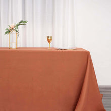 90inch x 132inch Terracotta Polyester Rectangular Tablecloth