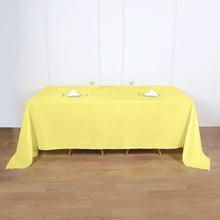 90inch x 132inch Yellow Polyester Rectangular Tablecloth