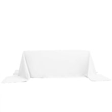 90"x156" White Polyester Rectangular Tablecloth