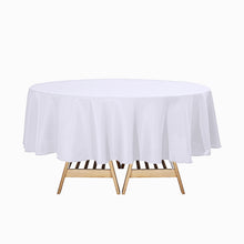 90" White Polyester Round Tablecloth