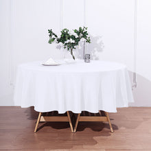 90" White Polyester Round Tablecloth