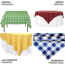 Buffalo Plaid Tablecloth | 70"x70" Square | White/Red | Checkered Gingham Polyester Tablecloth