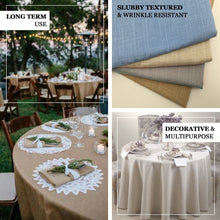 120" Blue Round Tablecloth, Linen Table Cloth With Slubby Textured, Wrinkle Resistant