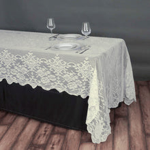 60"X126" Premium Lace Ivory Rectangular Oblong Tablecloth