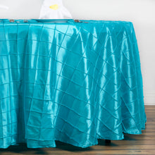 132 inches Turquoise Round Pintuck Tablecloth - Clearance SALE