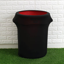 24-40 Gallons Black Stretch Spandex Round Trash Bin Container Cover