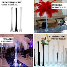 6 Pack | 24inch Clear Eiffel Tower Glass Flower Vase
