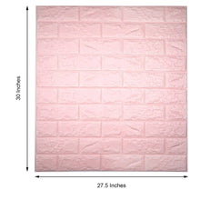 Pack of 10 | 58 Sq.Ft Blush Pink Peel and Stick 3D Foam Brick Wall Tile