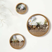 Set of 3 Gold Half Moon Wall Planters Round Metal Wall Hanging Planter Modern Indoor Terrarium