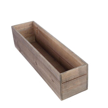 24x6'' Natural Rectangular Wood Planter Box Set With Removable Plastic Liners#whtbkgd