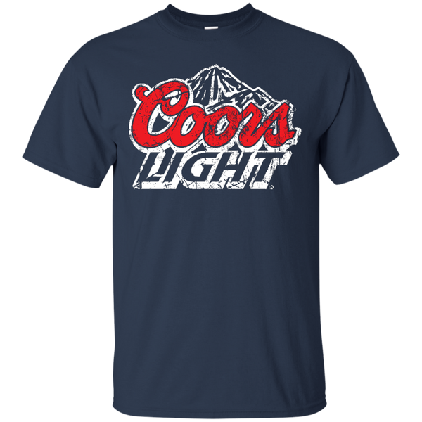 Coors Light Beer T-Shirt Custom Designed Red White Worn Label Pattern