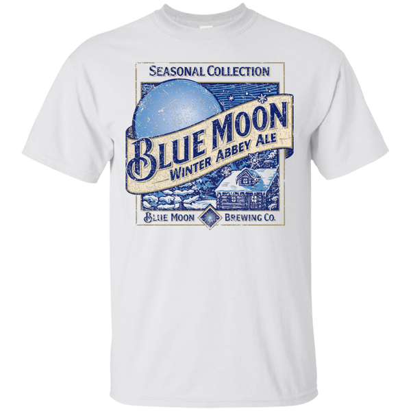 Blue Moon Beer T-Shirt Custom Designed Color Worn Label Pattern