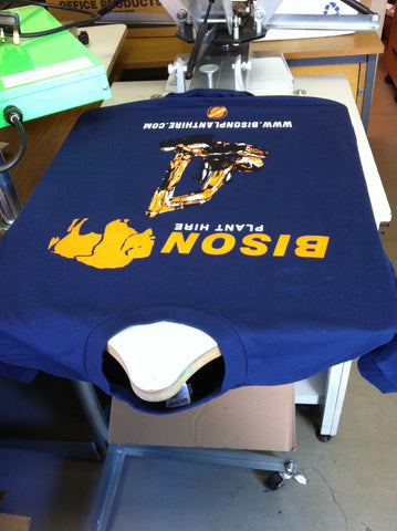 Screen Printed T-shirts - Bison Plant Hire 