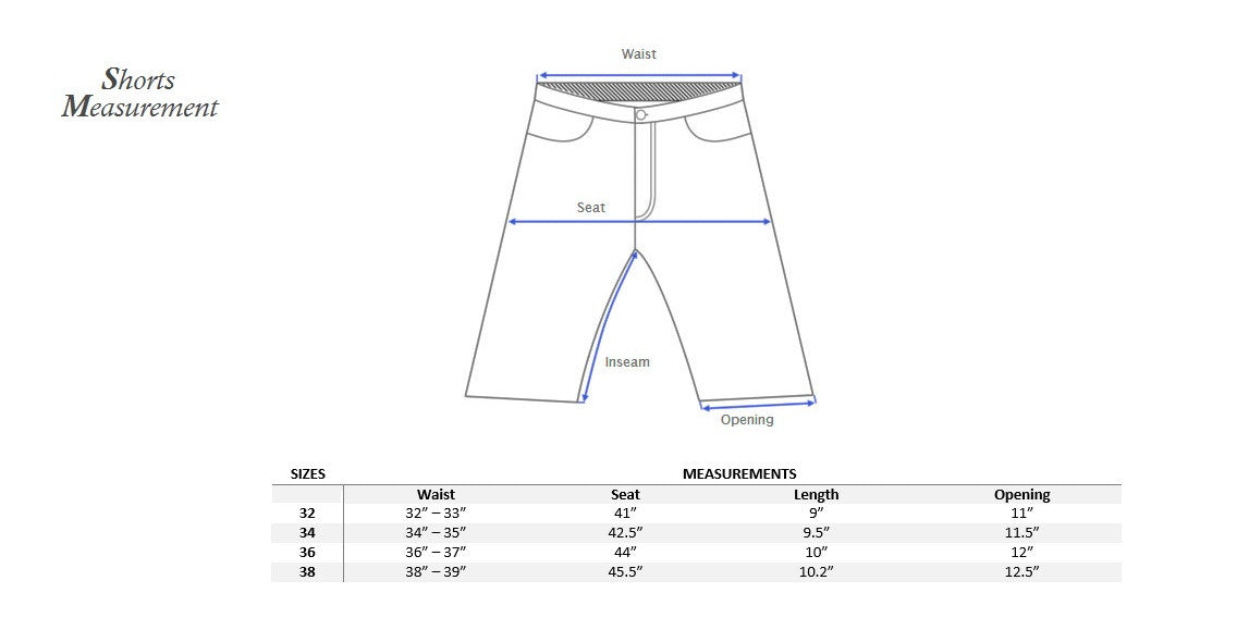 Shorts measurements