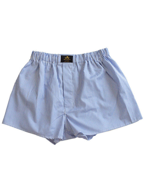 STRIPED COTTON BOXERS - MAUVE