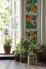 Decorative window film stained glass