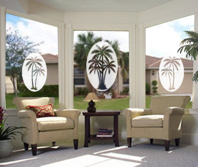 Oval Palm Tree Left Side | Static Cling