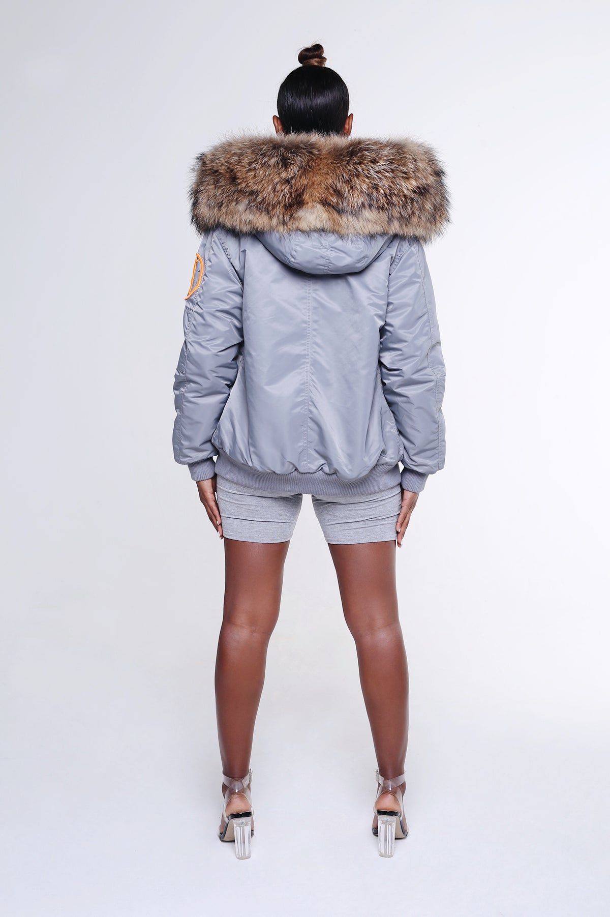 FAUX ARCTIC CLASSIC BOMBER - GREY / NATURAL LADIES
