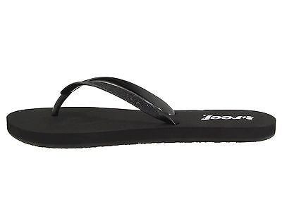 black glitter flip flops