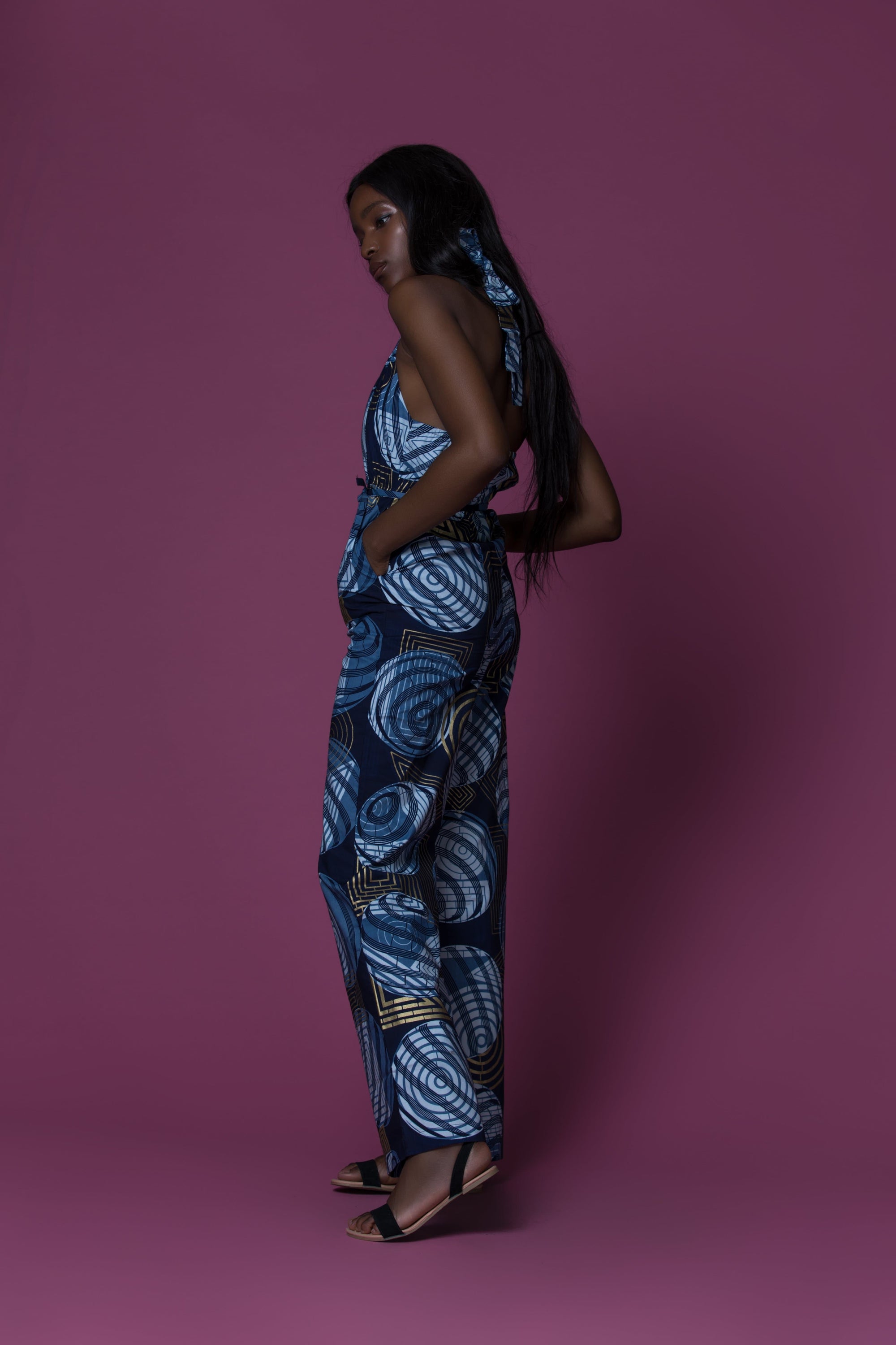 Sika'a Halterneck WaxWax African Print Jumpsuit