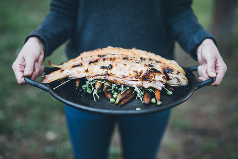 trout on plate