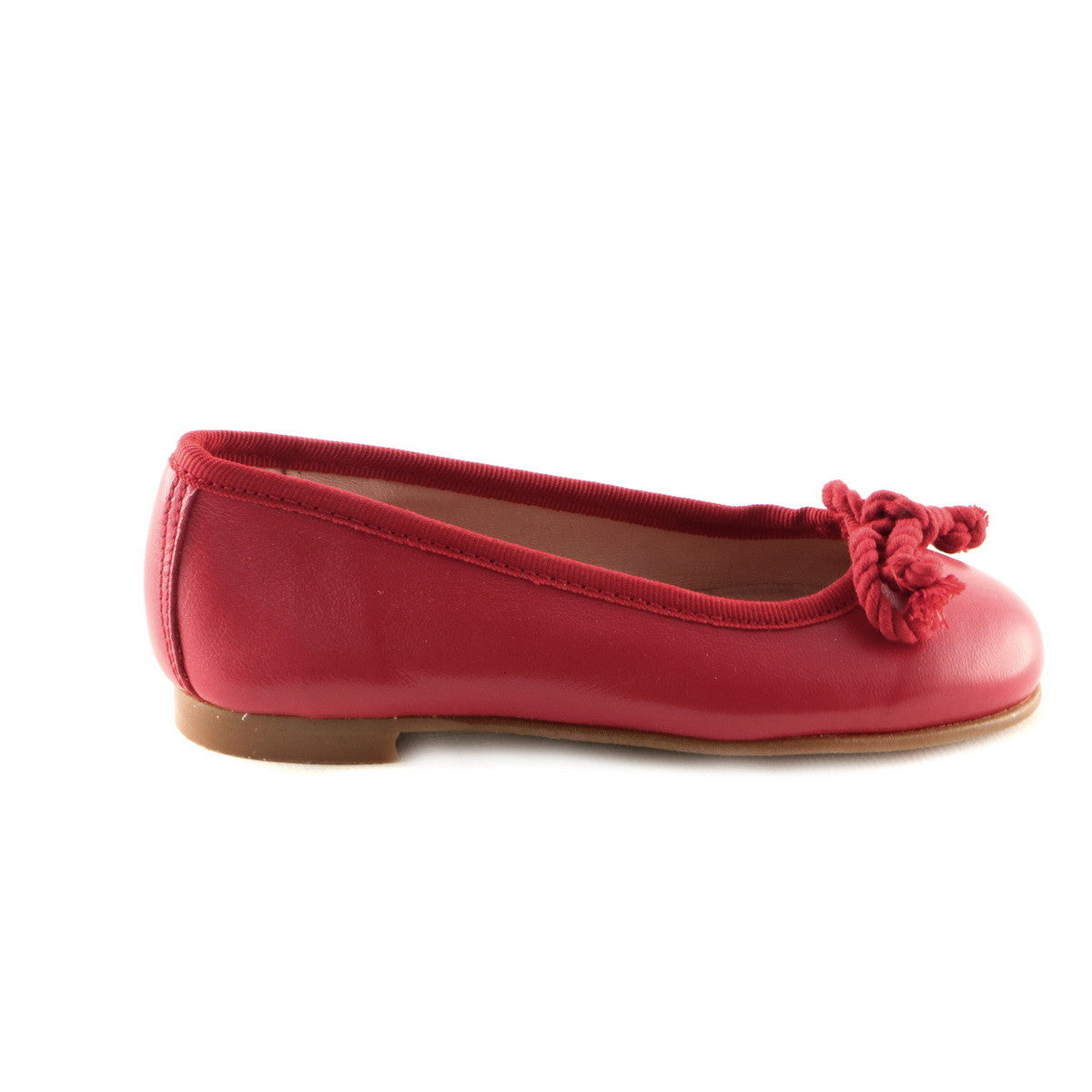 Tangy Red Leather girls ballerina shoe 