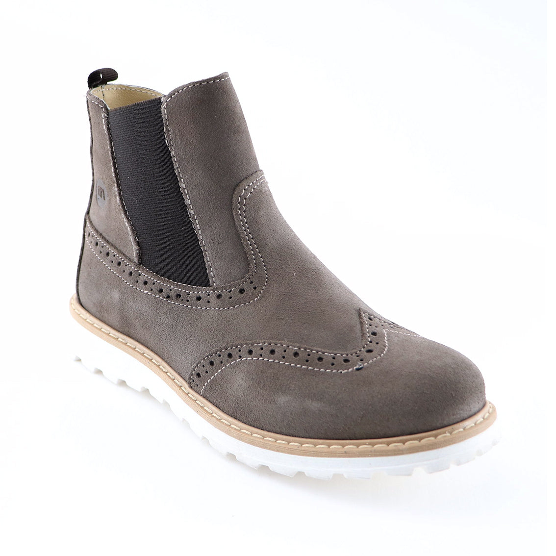grey leather chelsea boots