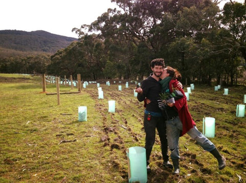 Alex and Kali just after they planted a native forest