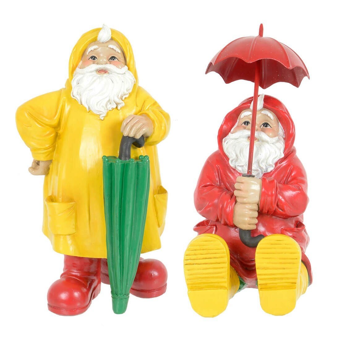 Azuma Garden Gnome Raincoat Umbrella Lawn Ornament Novelty Resin Figure 28cm 