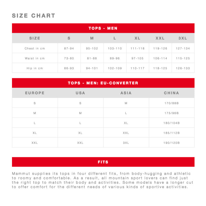 Mammut Climbing Harness Size Chart