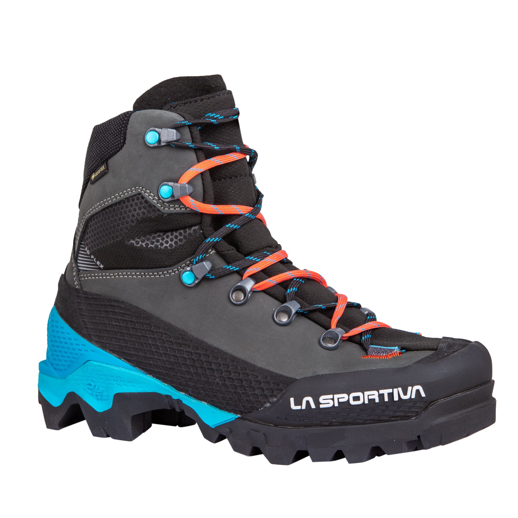 La Sportiva Aequilibrium LT GTX Womens black hibiscus from side on view