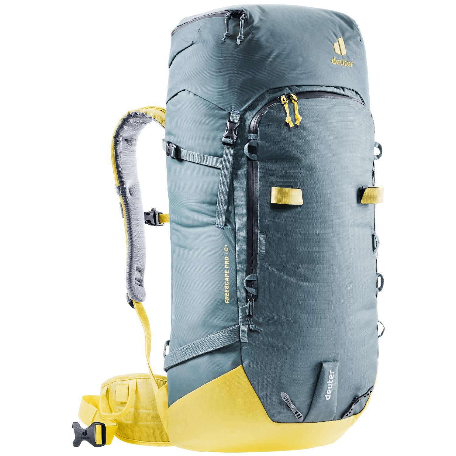 Deuter Freescape Pro 40+ rucksack in ink blue, from the front.