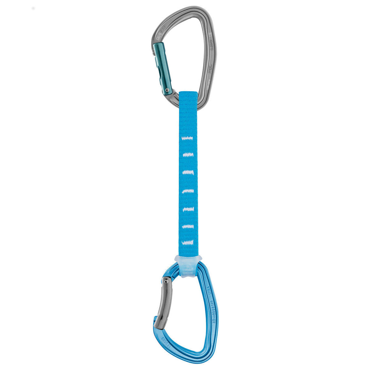 Petzl Djinn Axess Quickdraw 17cm, blue sling with silver and blue carabiners