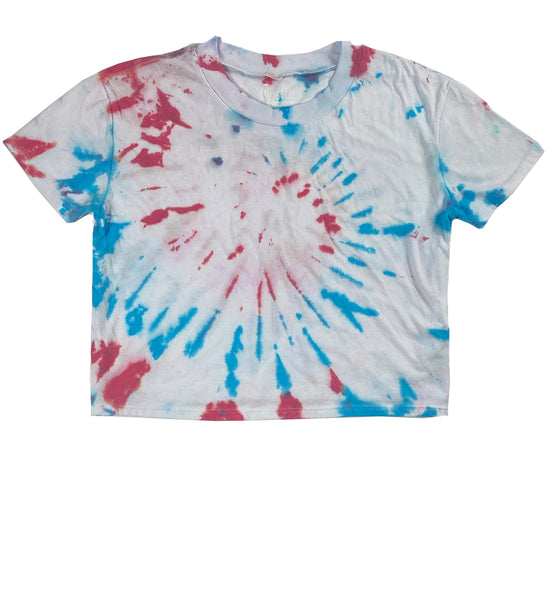 red and white tie dye shirt