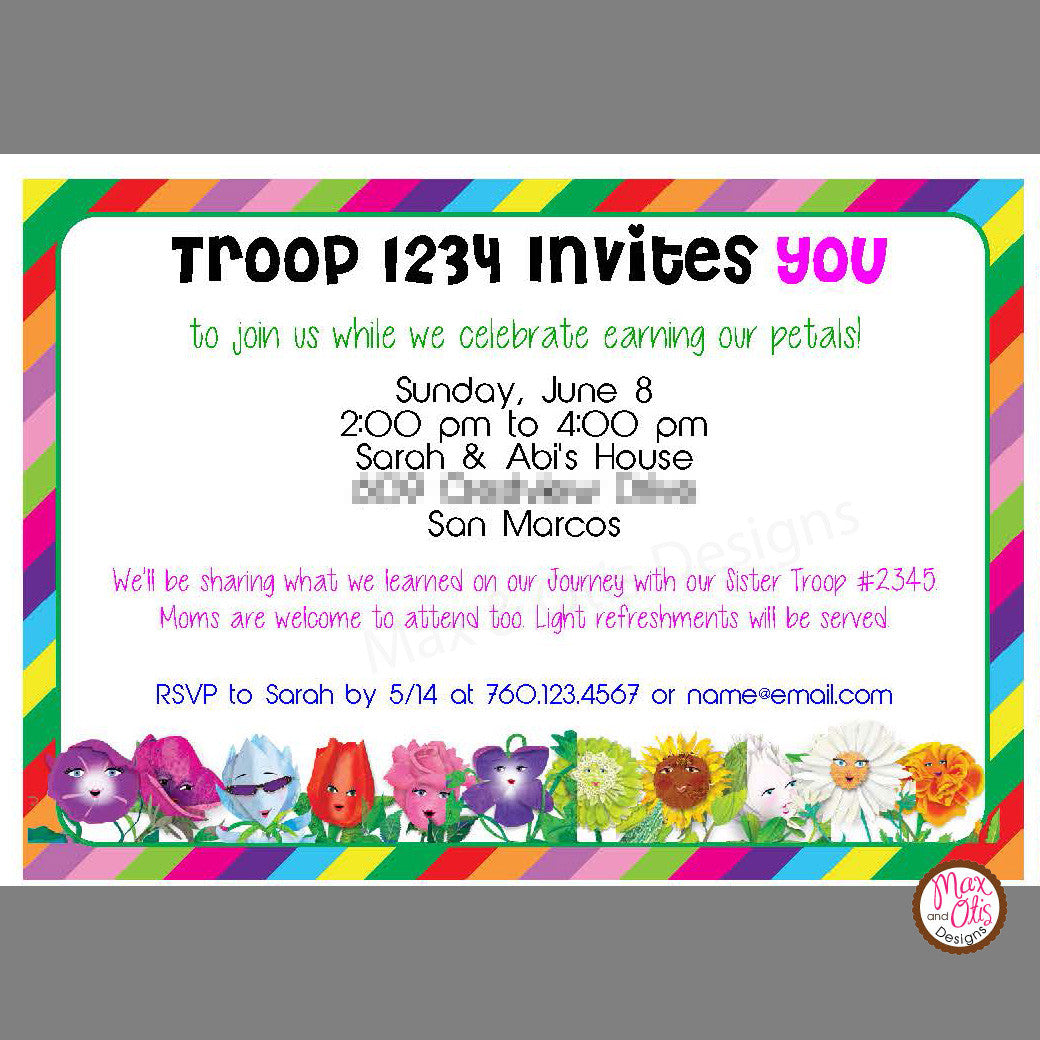 Girl Scout Daisy Garden Journey Invitation Editable Pdf Max