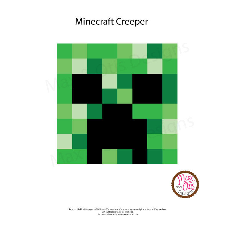 Printable Minecraft Creeper Face