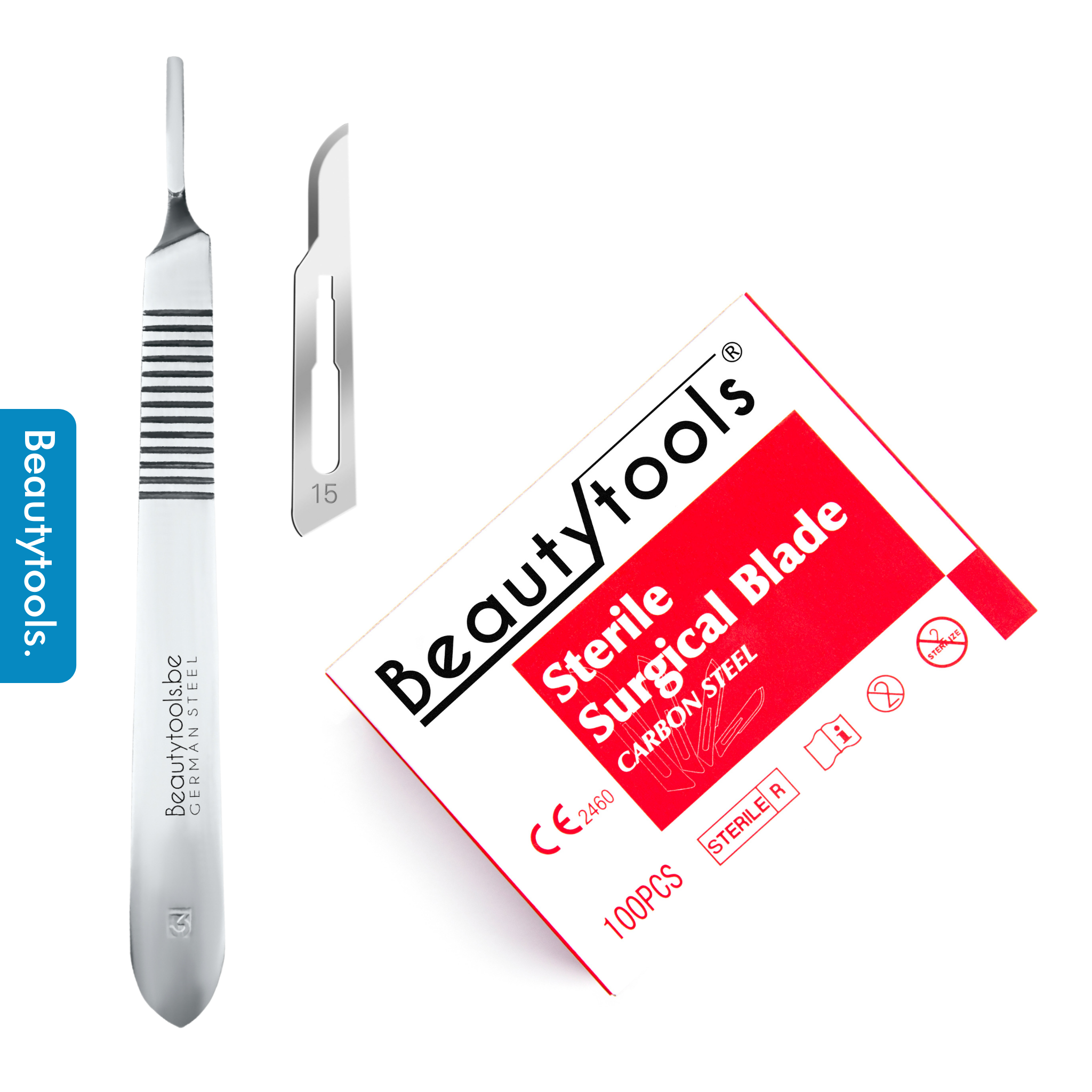 passend schroef Ontwapening BeautyTools Scalpel Set met Bistouri houder Nr. 3 + Scalpelmesjes Nr. 15  (100 Stuks) - Pedicure Mesjes voor Likdoorns en Eeltpitten - Steriel  Verpakt (BP-0676) | Beautytools - Belgium