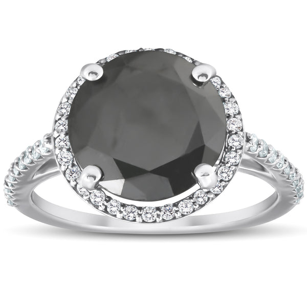1/3 Ct Natural Genuine Diamond 14K White Gold Over Halo Engagement Ring IGI