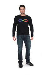 Men’s Infinite Pride Rainbow Long Sleeve Black Graphic T-Shirt