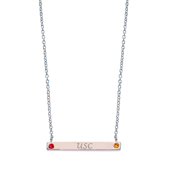 Pride 2-Sided Bar Necklace - USC + Class Year - Collegiate Soul
