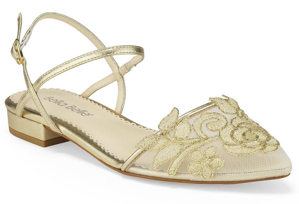 bella belle shirley gold lace wedding shoe