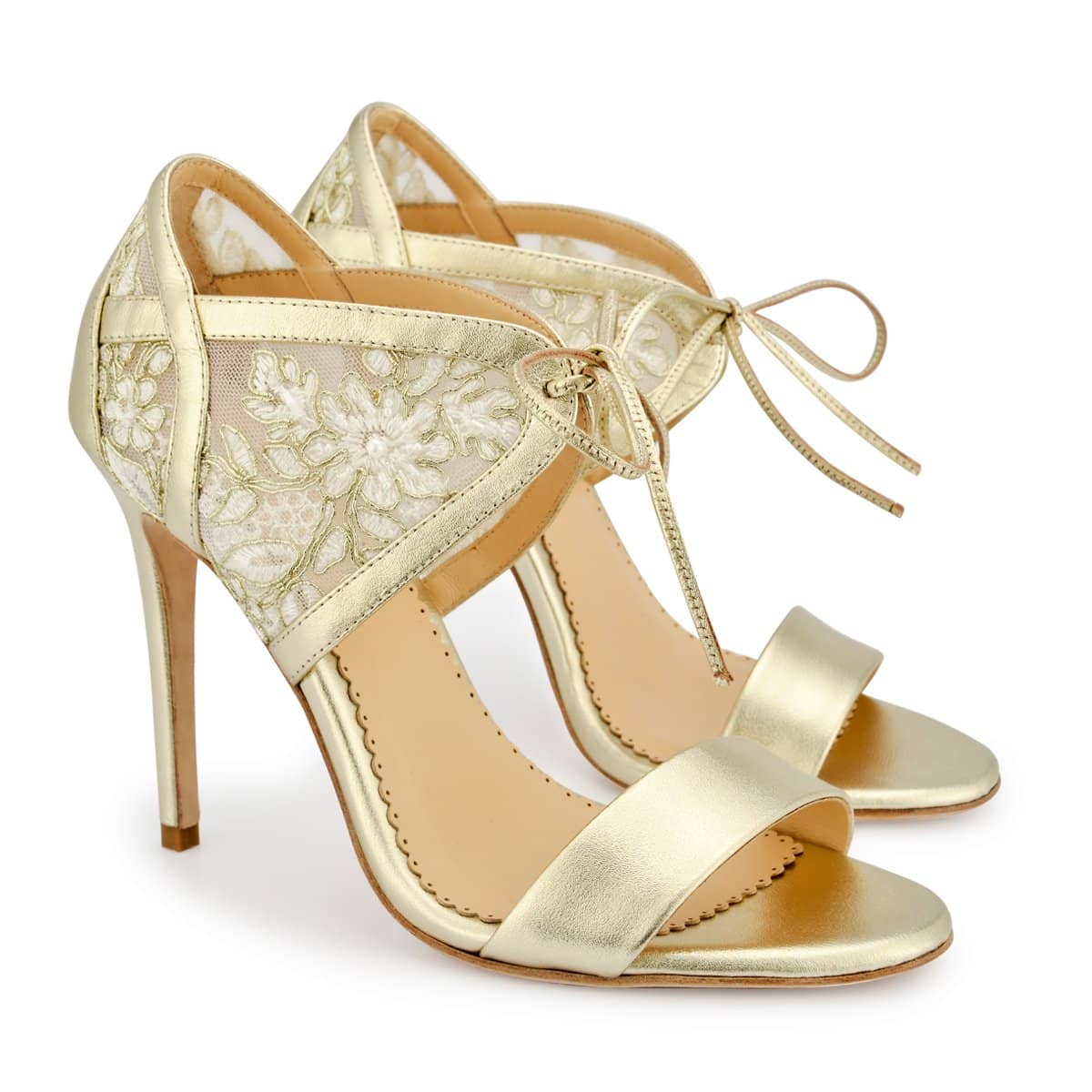 gold shoes 1 inch heel