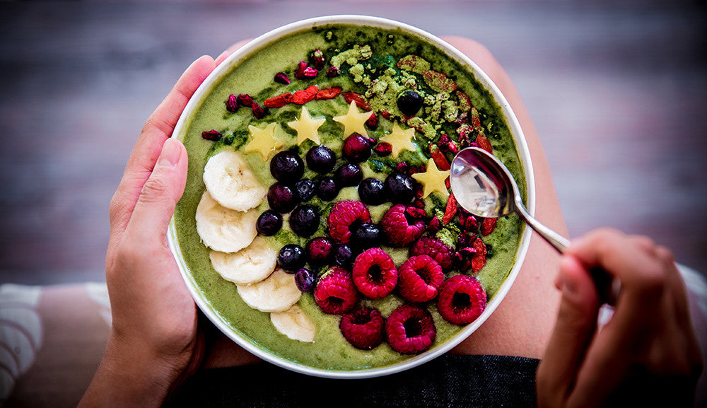 Alkalising greens pina colada bowl