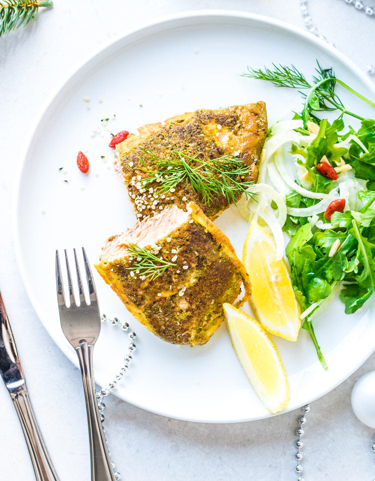 Falafel crusted salmon recipe