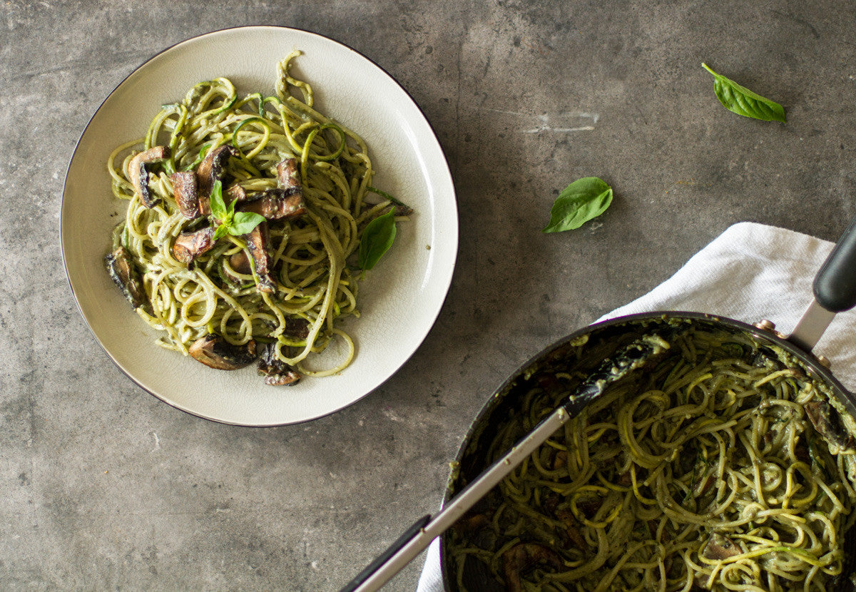 creamy herb and mushroom vegan pasta recipe