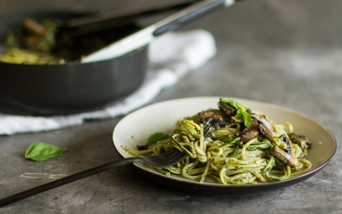 creamy herb and mushroom vegan pasta recipe