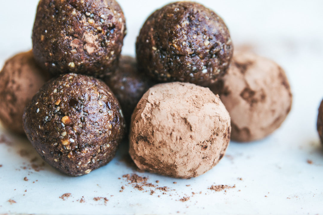 Double choc cacao plantiful protein balls