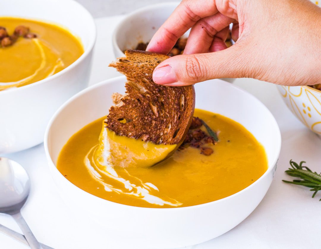 turmeric pumpkin soup vegan gluten free recipe