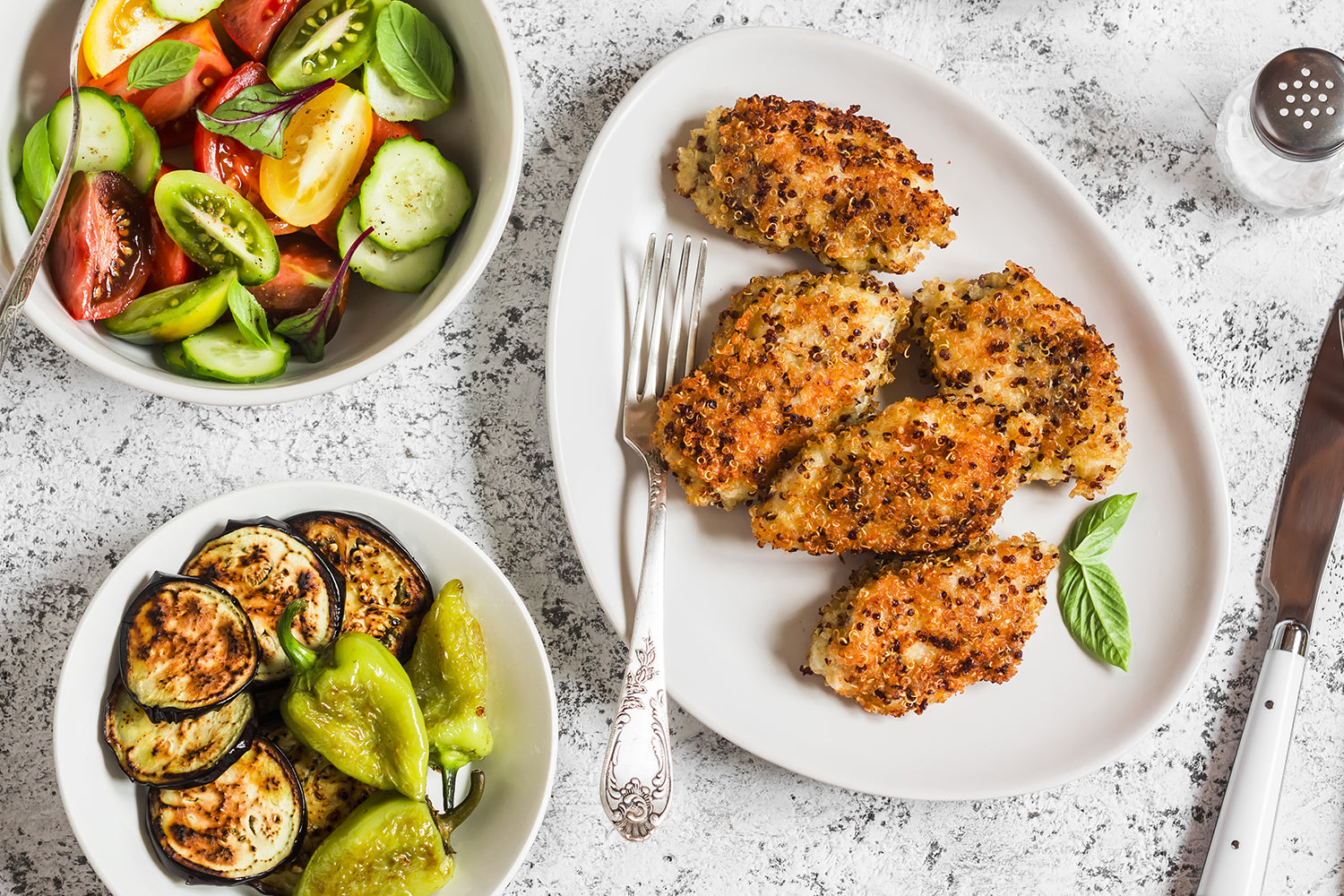 tricolour quinoa crusted chicken