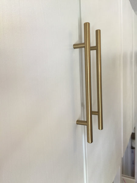Ikea Ivar Hack White Paint Brass Pulls and Knobs